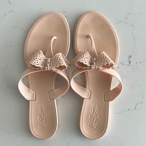 Salvatore Ferragamo rubber bow sandals in blush pink